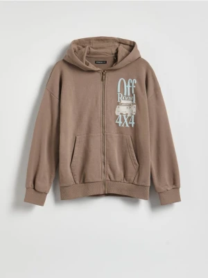 Reserved - Bluza z kapturem - brązowy