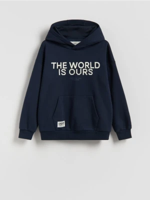 Reserved - Bluza z kapturem - granatowy