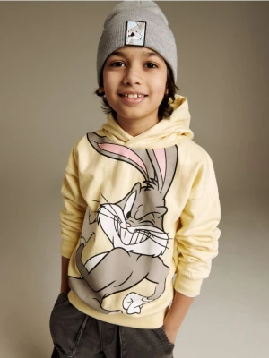 Reserved - Bluza z kapturem Królik Bugs - jasnożółty