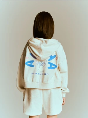 Reserved - Bluza z kapturem Lilo i Stitch - beżowy