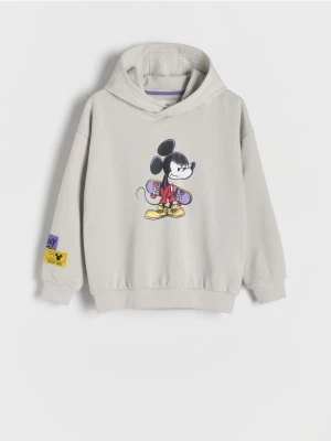 Reserved - Bluza z kapturem Mickey Mouse - jasnoszary