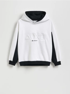 Reserved - Bluza z kapturem Playstation - biały