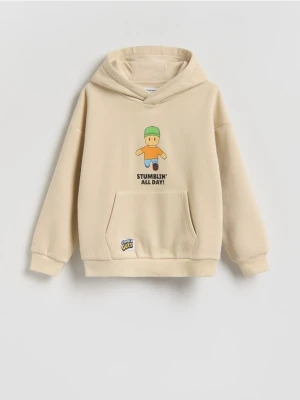 Reserved - Bluza z kapturem Stumble Guys - beżowy