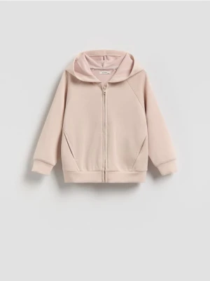 Reserved - Bluza z kapturem z modalem - brązowy