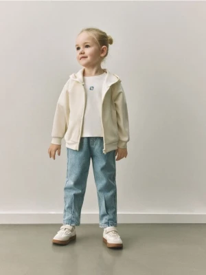 Reserved - Bluza z kapturem z modalem - złamana biel