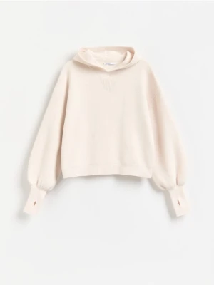 Reserved - Bluza z kapturem - złamana biel