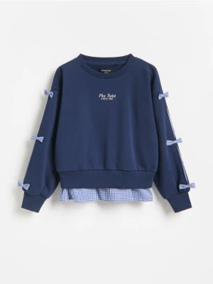 Reserved - Bluza z kokardkami - granatowy