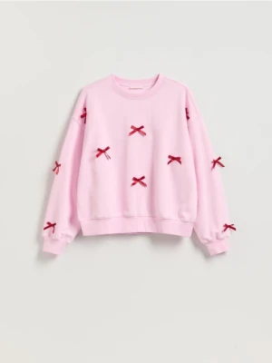 Reserved - Bluza z kokardkami - różowy