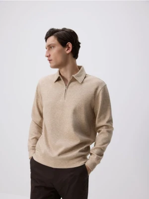 Reserved - Bluza z kołnierzem - brązowy