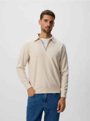 Reserved - Bluza z kołnierzem - złamana biel