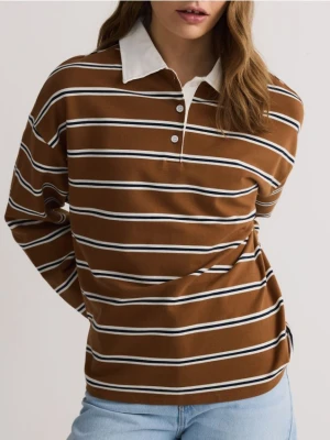 Reserved - Bluza z kołnierzykiem polo - wielobarwny