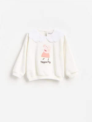 Reserved - Bluza z kołnierzykiem Świnka Peppa - złamana biel