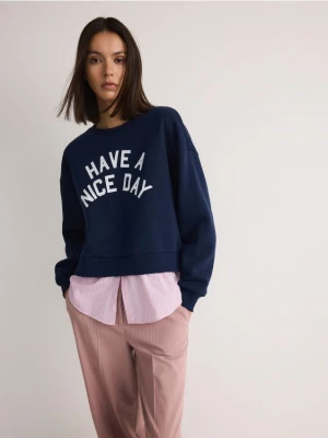 Reserved - Bluza z koszulowym dołem - wielobarwny