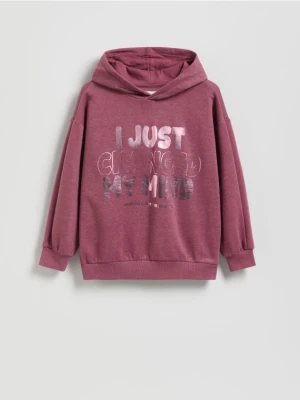 Reserved - Bluza z metalicznym nadrukiem - jasnofioletowy