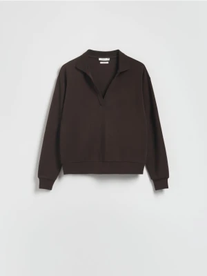 Reserved - Bluza z modalem - ciemnobrązowy