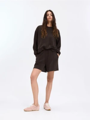 Reserved - Bluza z modalem - ciemnobrązowy