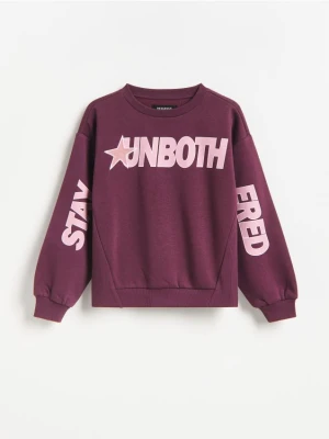 Reserved - Bluza z nadrukem - mahoniowy