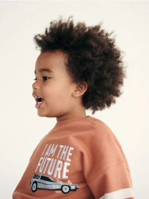 Reserved - Bluza z nadrukiem Back to the Future - brązowy