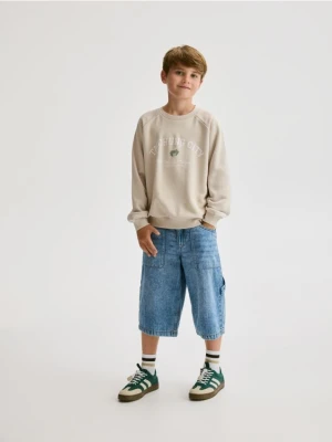 Reserved - Bluza z nadrukiem - beżowy