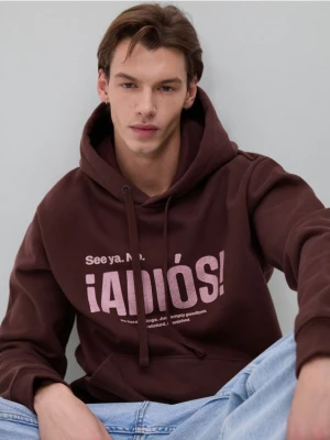 Reserved - Bluza z nadrukiem - bordowy