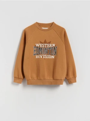 Reserved - Bluza z nadrukiem - brązowy