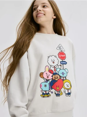 Zdjęcie produktu Reserved - Bluza z nadrukiem BT21 - jasnoszary