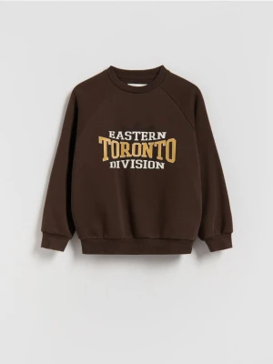 Reserved - Bluza z nadrukiem - ciemnobrązowy