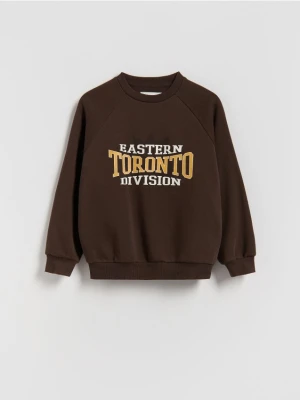 Reserved - Bluza z nadrukiem - ciemnobrązowy