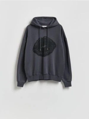 Reserved - Bluza z nadrukiem - ciemnoszary