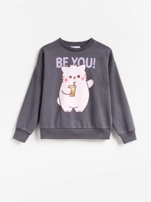 Reserved - Bluza z nadrukiem - ciemnoszary