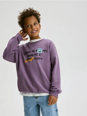 Reserved - Bluza z nadrukiem - fioletowy