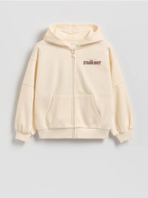 Reserved - Bluza z nadrukiem - kremowy