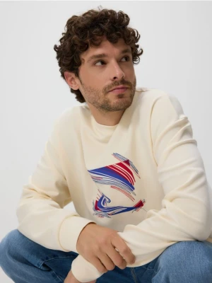 Reserved - Bluza z nadrukiem - kremowy