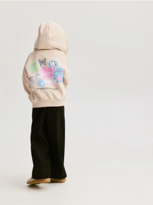 Reserved - Bluza z nadrukiem na plecach - kremowy