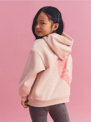 Reserved - Bluza z nadrukiem na plecach - kremowy