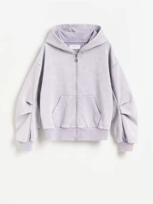 Reserved - Bluza z nadrukiem na plecach - lawendowy