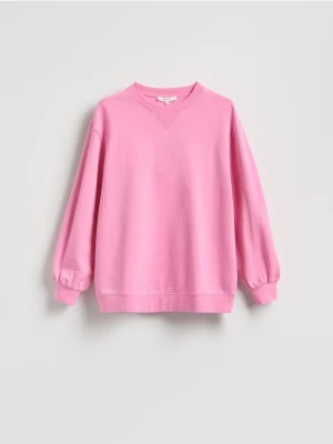 Reserved - Bluza z nadrukiem na plecach - różowy