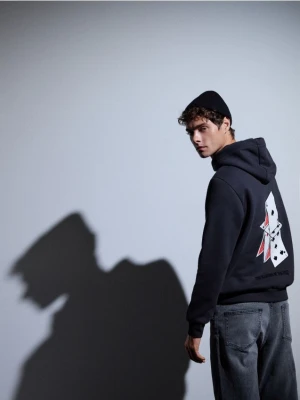 Reserved - Bluza z nadrukiem na plecach - szary