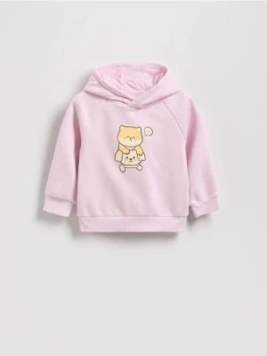 Reserved - Bluza z nadrukiem - pastelowy róż