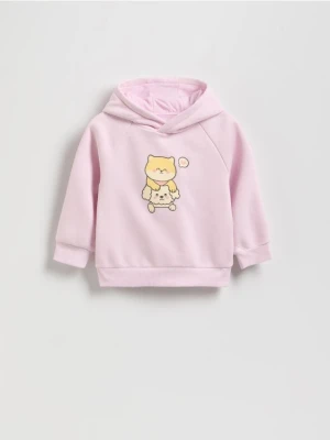 Reserved - Bluza z nadrukiem - pastelowy róż