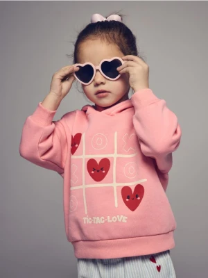 Reserved - Bluza z nadrukiem - pastelowy róż