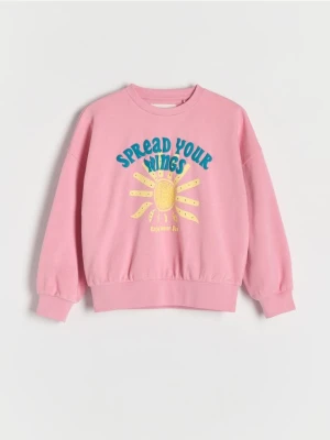 Reserved - Bluza z nadrukiem - różowy