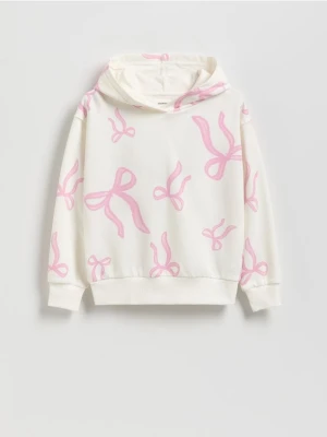 Reserved - Bluza z nadrukiem - złamana biel