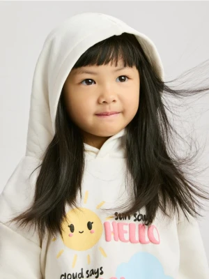 Reserved - Bluza z nadrukiem - złamana biel