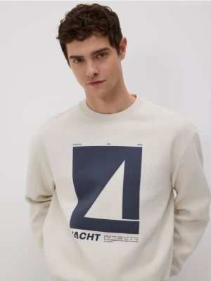 Reserved - Bluza z nadrukiem - złamana biel