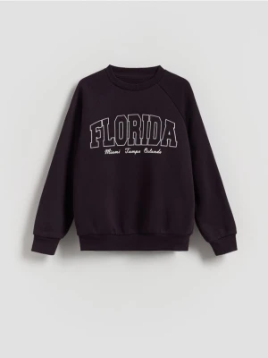 Reserved - Bluza z napisami - bordowy