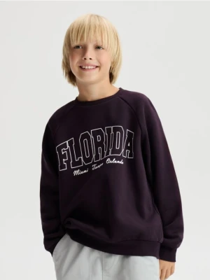 Reserved - Bluza z napisami - bordowy