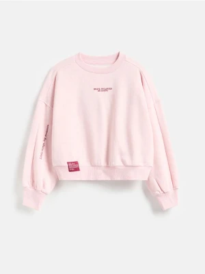 Reserved - Bluza z napisem na plecach - pastelowy róż