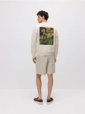 Reserved - Bluza z naszywką - złamana biel