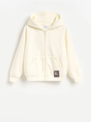 Reserved - Bluza z naszywką - złamana biel